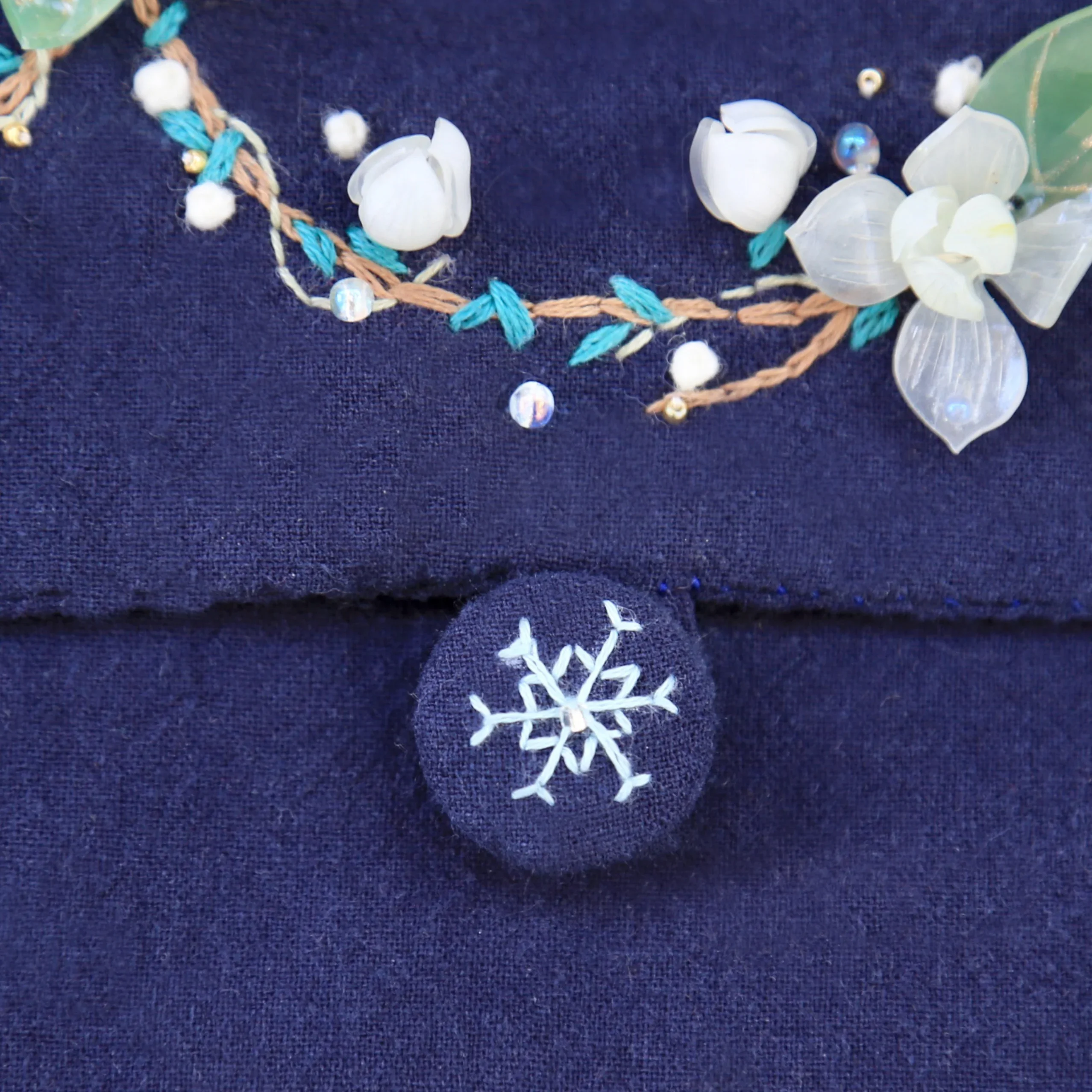 Anime Love and Deepspace Zayne Cosplay jazmín copo de nieve bolsa de tela dibujos animados bordado a mano Tas Kain bolsas de lona adorno de Navidad