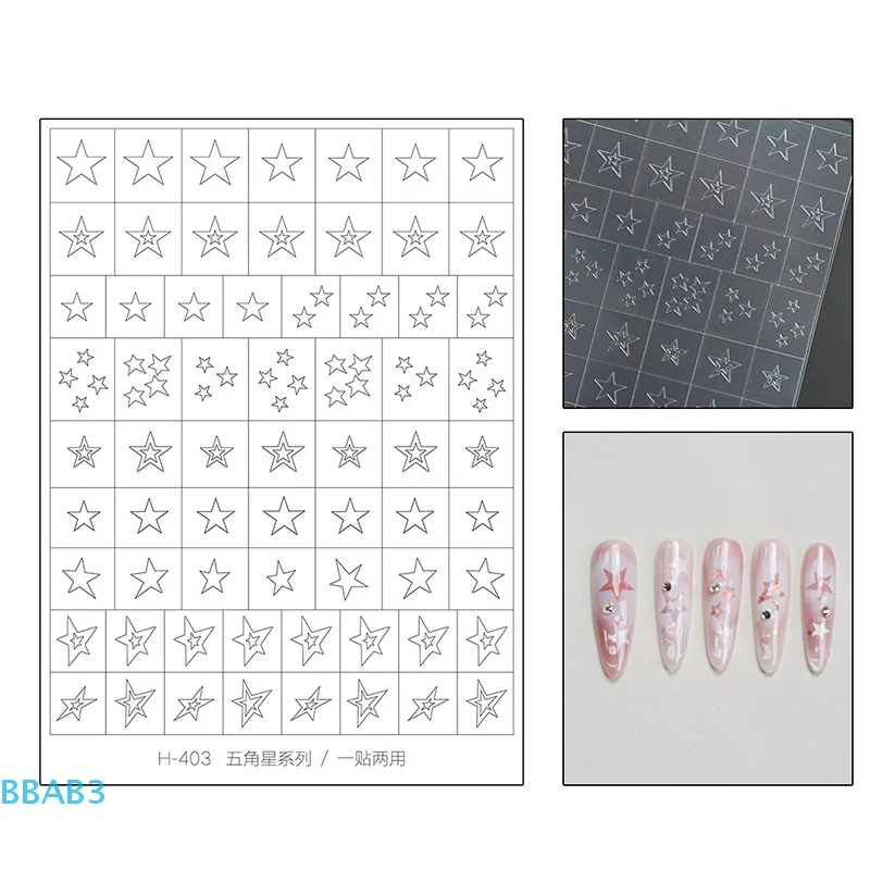 【B】Pegatinas huecas para decoración de uñas, diseño pintado con aerosol, mariposa de amor, patrón francés, accesorios para uñas, calcomanías decorativas