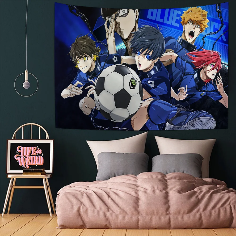 Anime Blue Lock DIY Wall Tapestry Hippie Flower Wall Carpets Dorm Decor Wall Art Decor