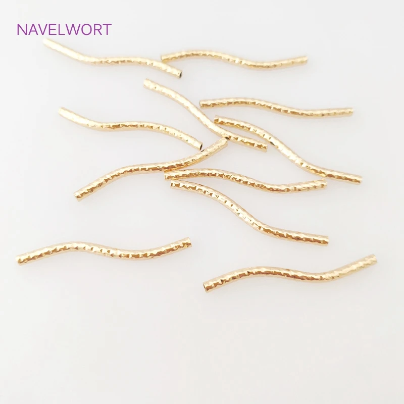 

Hollow S Shape Curved Spacer Tube For Bracelet Necklace Making Supplies 18K Gold Plated Twisted Tube Beads DIY Jewelry Making