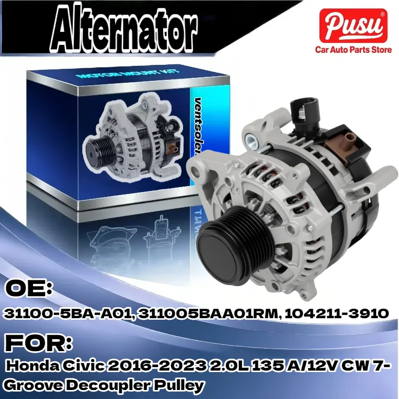 

Высококачественный генератор переменного тока для Honda Civic 2016-2023 2,0 л 135 А 12 В CW 7-маршрутный шкив развязывателя 311005BAA01RM 104211-3910