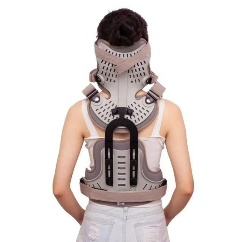 Reversible cervical-thoracic fixation brace, support for postoperative rehabilitation