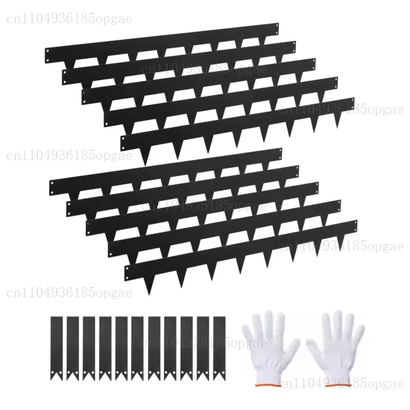Galvanized Steel Landscape Trim Frame Heavy Duty 10-Piece Pack of 40 x 4.5 Metal Trim Panels with 11 Mounting Clips