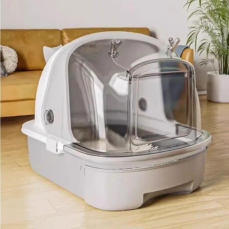 Extra Large Size Cat Toilet Ample Space Living Room Balcony Comfort Cat Litter Tray Deodorization Wc Para Gatos Pet Product LVBK