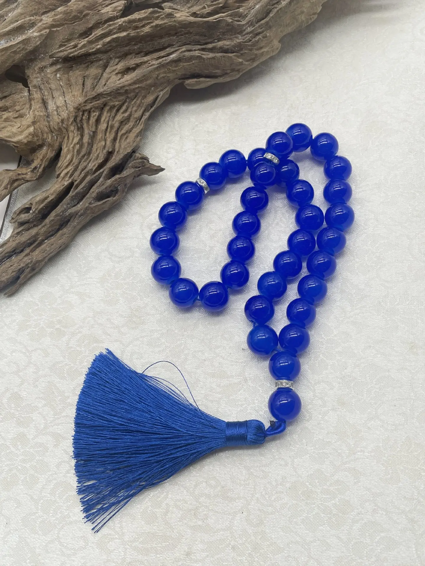 Elegant Glass Tasbih with Classic Tassel, Bohemian Islamic Prayer Beads Bracelet, Arabic Style Rosary for Daily Wear & Prayer - view 6