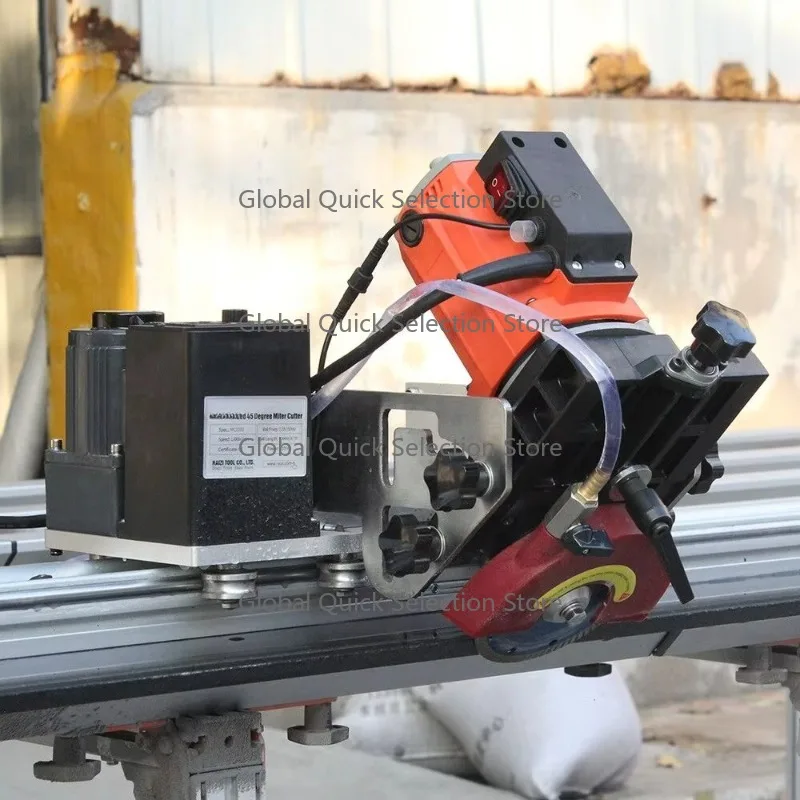 Automatic Self Propelled Miter Wet Saw Tile Ceramic  Porcelain Cutter Stone Cutting Machine with Guide Rails