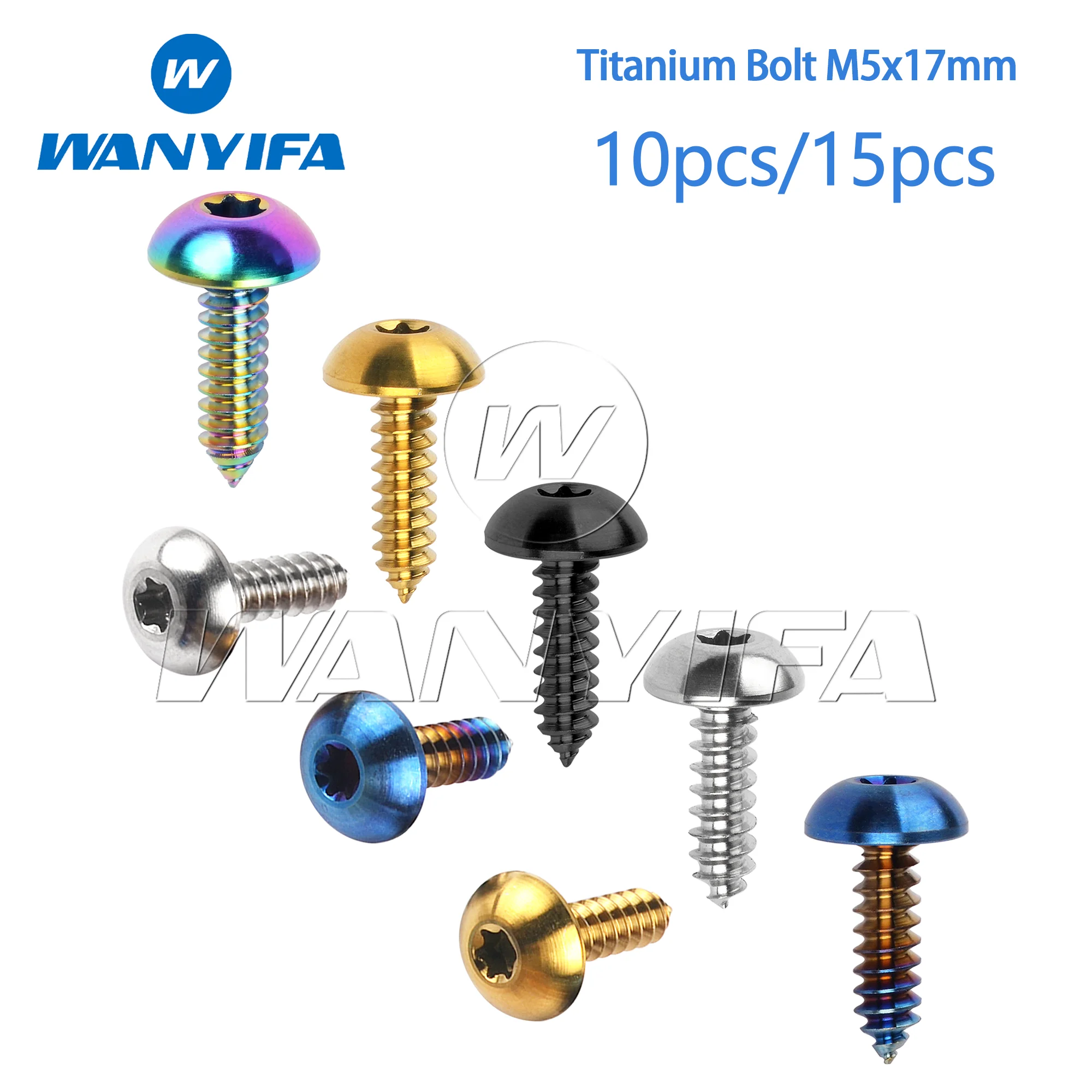 

Wanyifa Titanium Bolt M5x17mm Self Tapping Button Torx Head Screw for Motorcycle Car