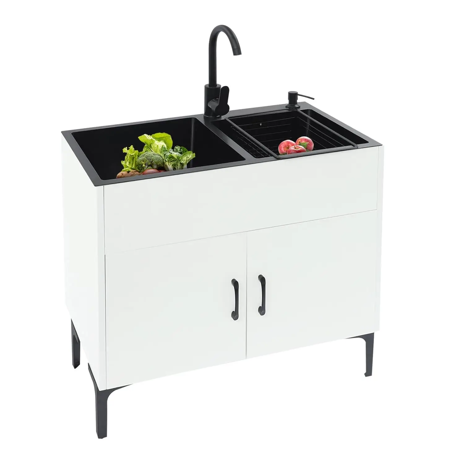 

30" Laundry Sink with Cabinet and Faucet, Stainless Steel Utility Sink with Cabinet Bathroom Vanity with Sinks for, Customized