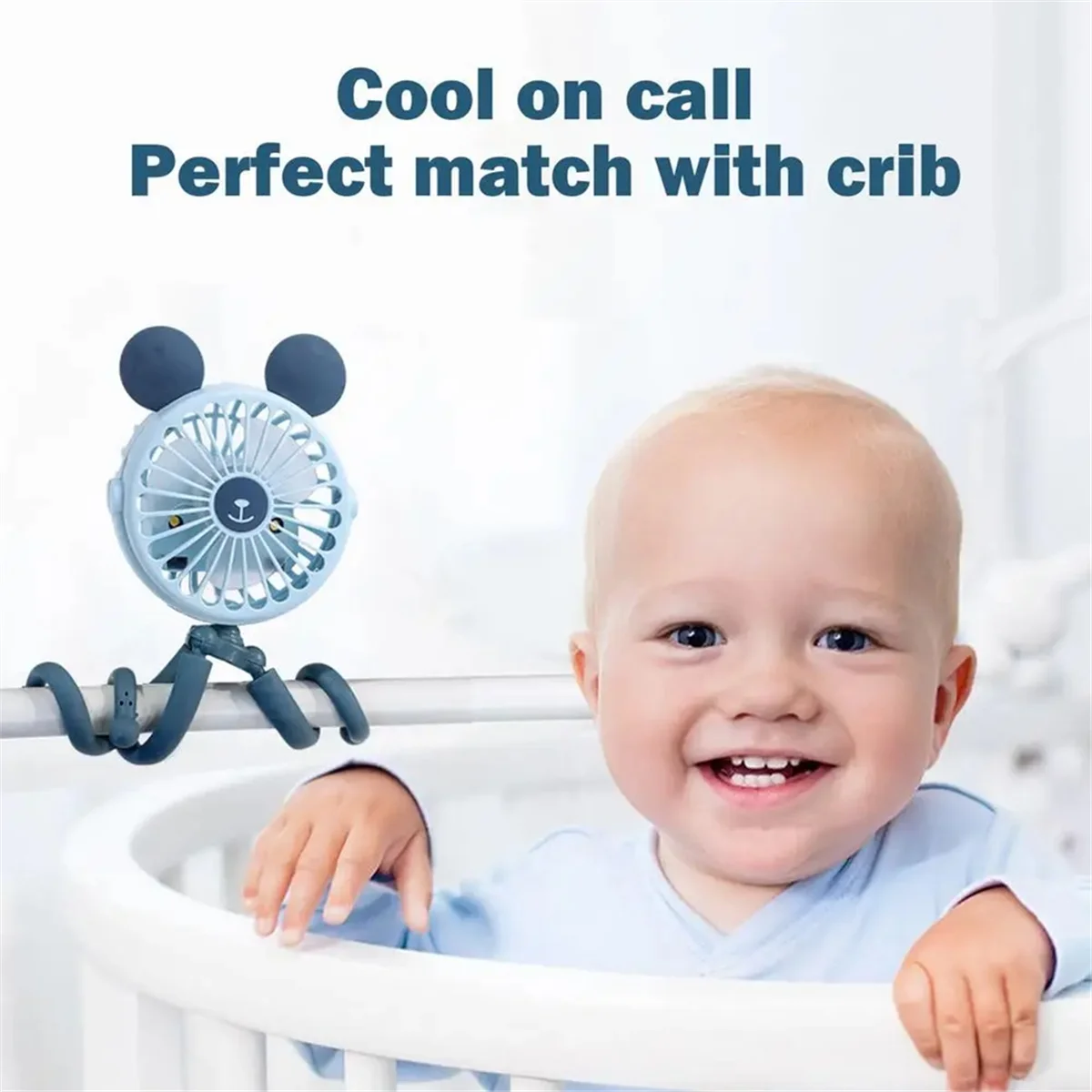 F4S-cOctopus Вентилятор для штатива для коляски Вентилятор для коляски Портативная электрическая тележка Бесшумный вентилятор Портативный охлаждающий вентилятор для кемпинга