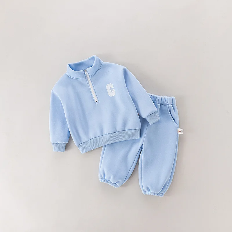 IYEAL  Kids Boys Girls Thickened Sports Set 2025 Spring  and  Autumn New Children's Sweatshirt+Long Pants 2-piece Set