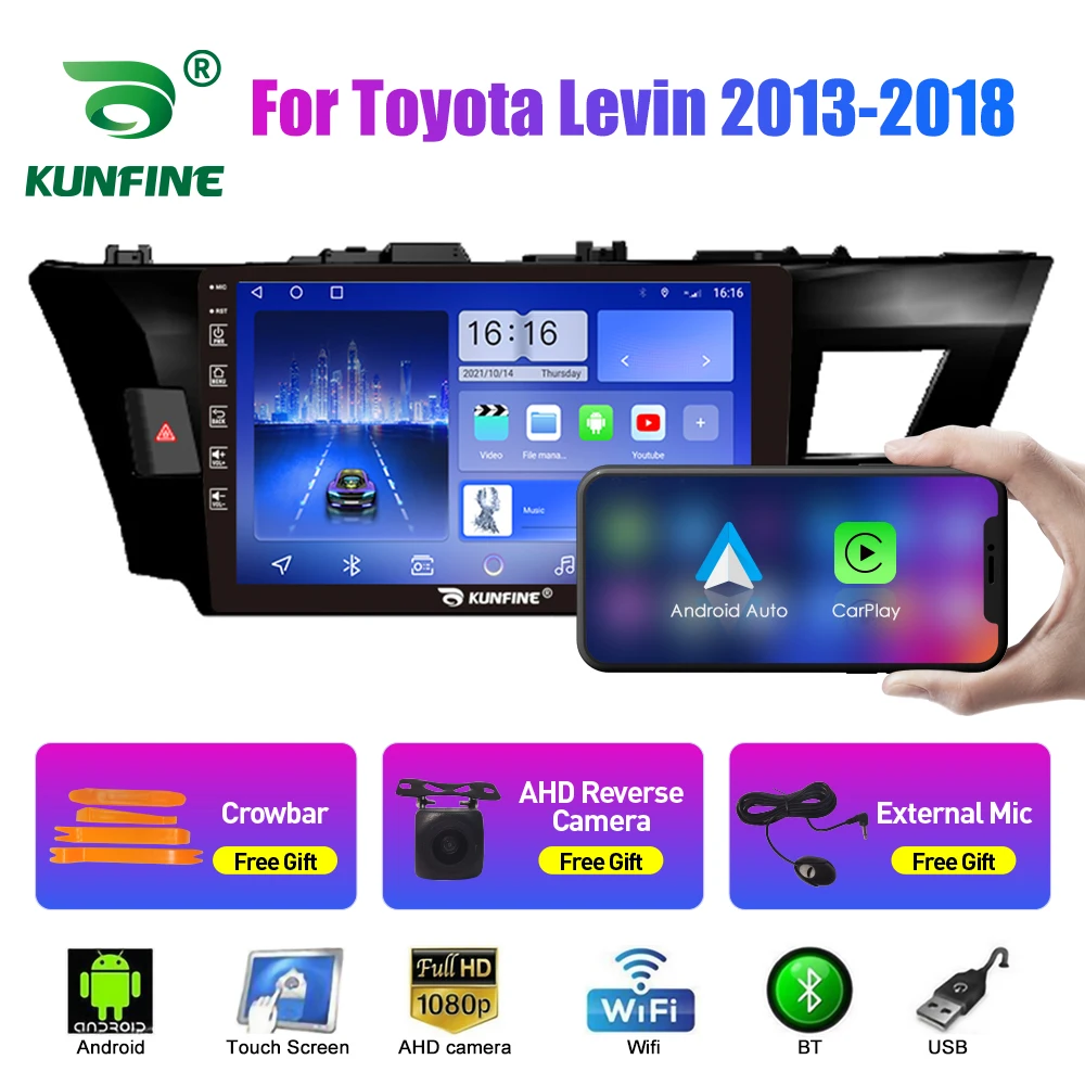 10.33'' Car Radio For Toyota Levin 2013-2018 Android Car Stereo DVD GPS Navigation Player Touch Screen Carplay Android Auto QLED