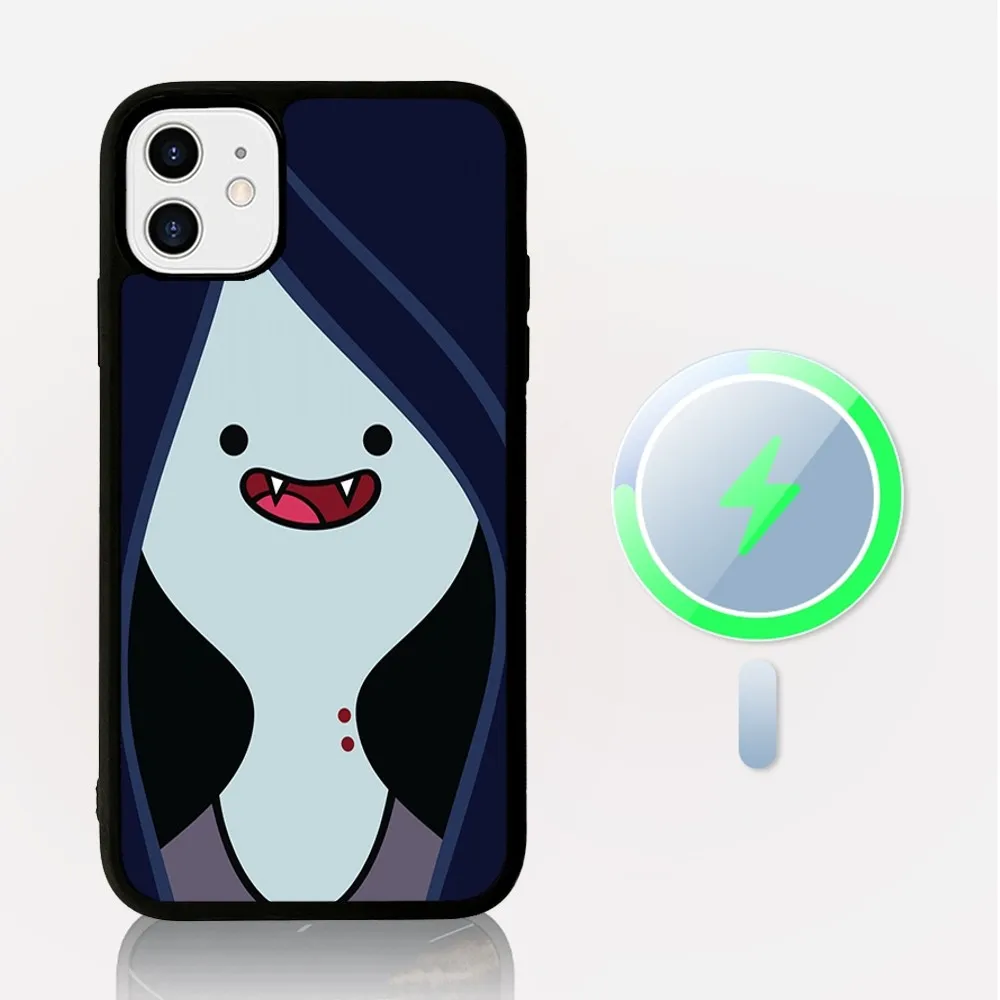 A-Adventure T-Time M-Marceline Phone Case Magesafe Magnetic Wireless Charge Case For IPhone 16 11 12 13 14 15 Pro Max Plus Mini