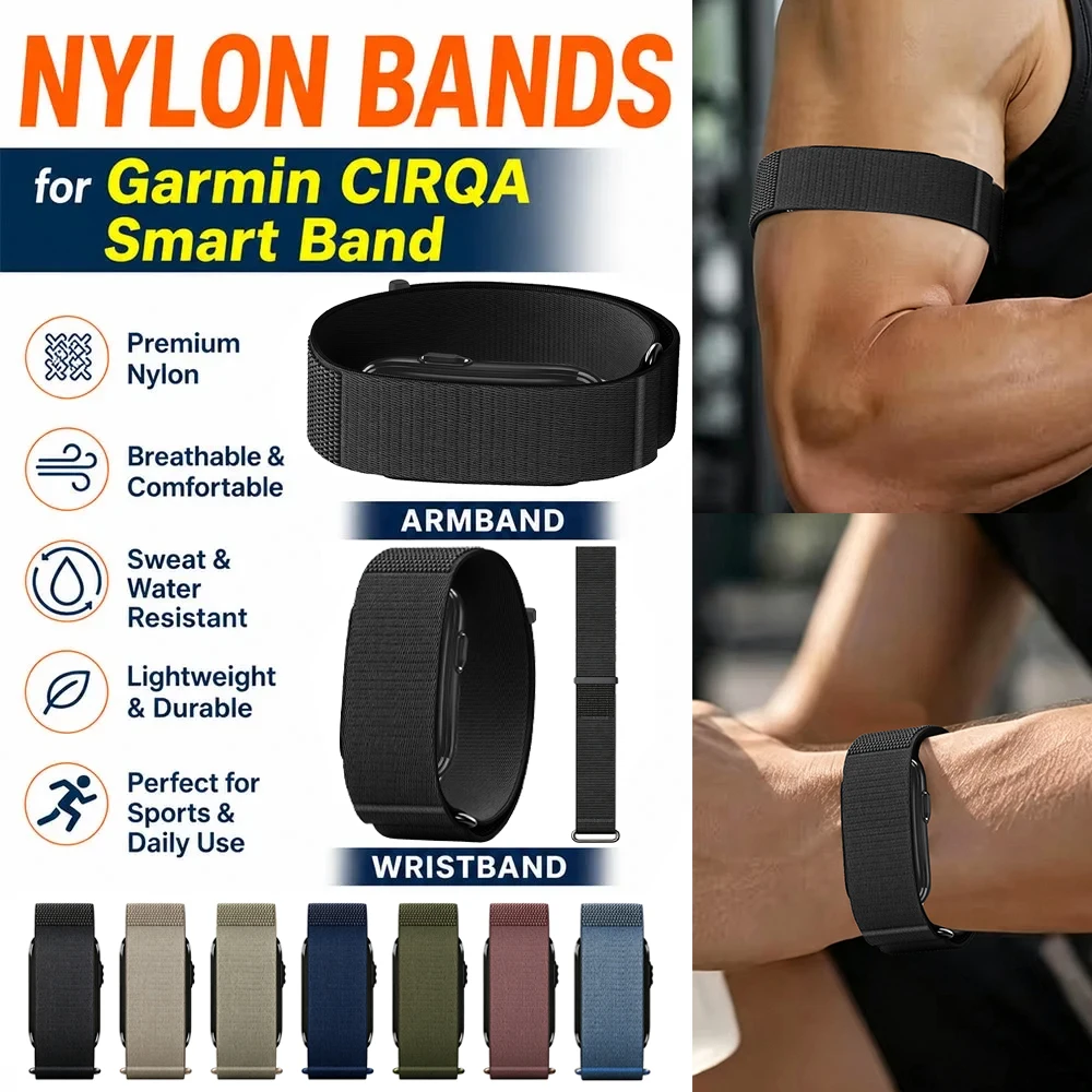 Nylon Wrist Band for Garmin CIRQA Smart Band Adjustable Elastic Fitness Tracker Replacement Armband for Garmin CIRQA Accessories