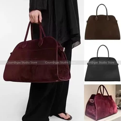 Sac à main en cuir de vachette de grande capacité pour femme, sac fourre-tout en daim haut de gamme, style minimaliste, logos aux