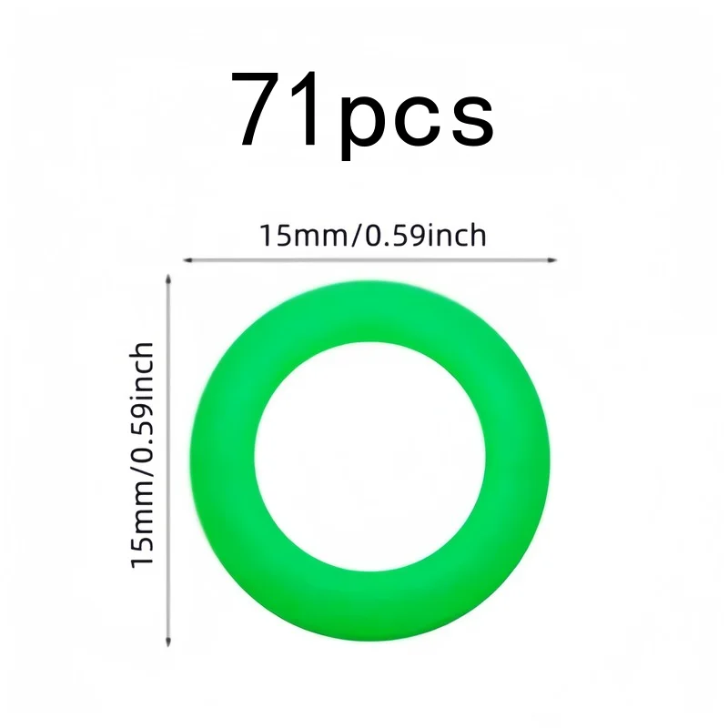 Glow in the Dark Tent Peg Rings 71 pcs, Night Markers for Camping and Hiking, Visible in the Dark, Easy to Install