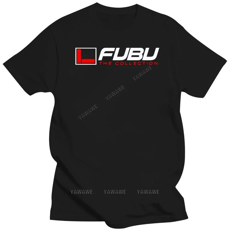 Повседневные футболки Fubu с принтом логотипа, мужские Модные топы большого размера с круглым вырезом, хлопковые топы, черная футболка стандартного размера для мужчин