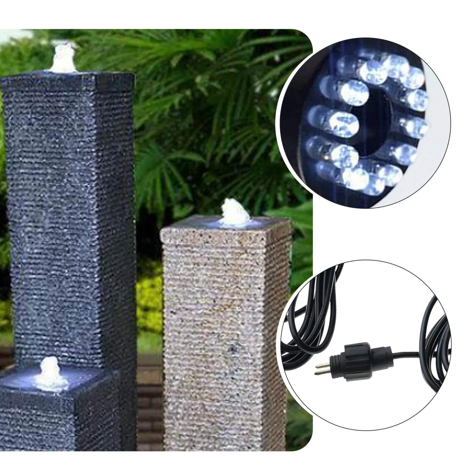12V Unterwasser-Lichtring mit 12 LEDs für Pumpen, Tauchbrunnen, Teich, Garten – Detail 6