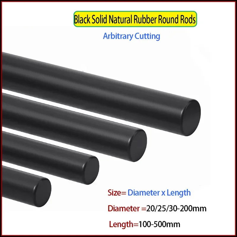 Oil Resistant Natural Rubber Solid Round Rod 20-50mm Diameter 100-500mm Length