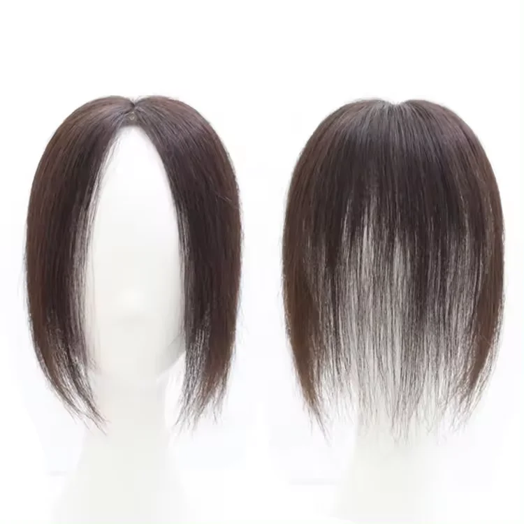 Base de seda superior grampo de cabelo em topper cabelo humano para desbaste cabelo feminino atacado cabelo chinês encaracolado