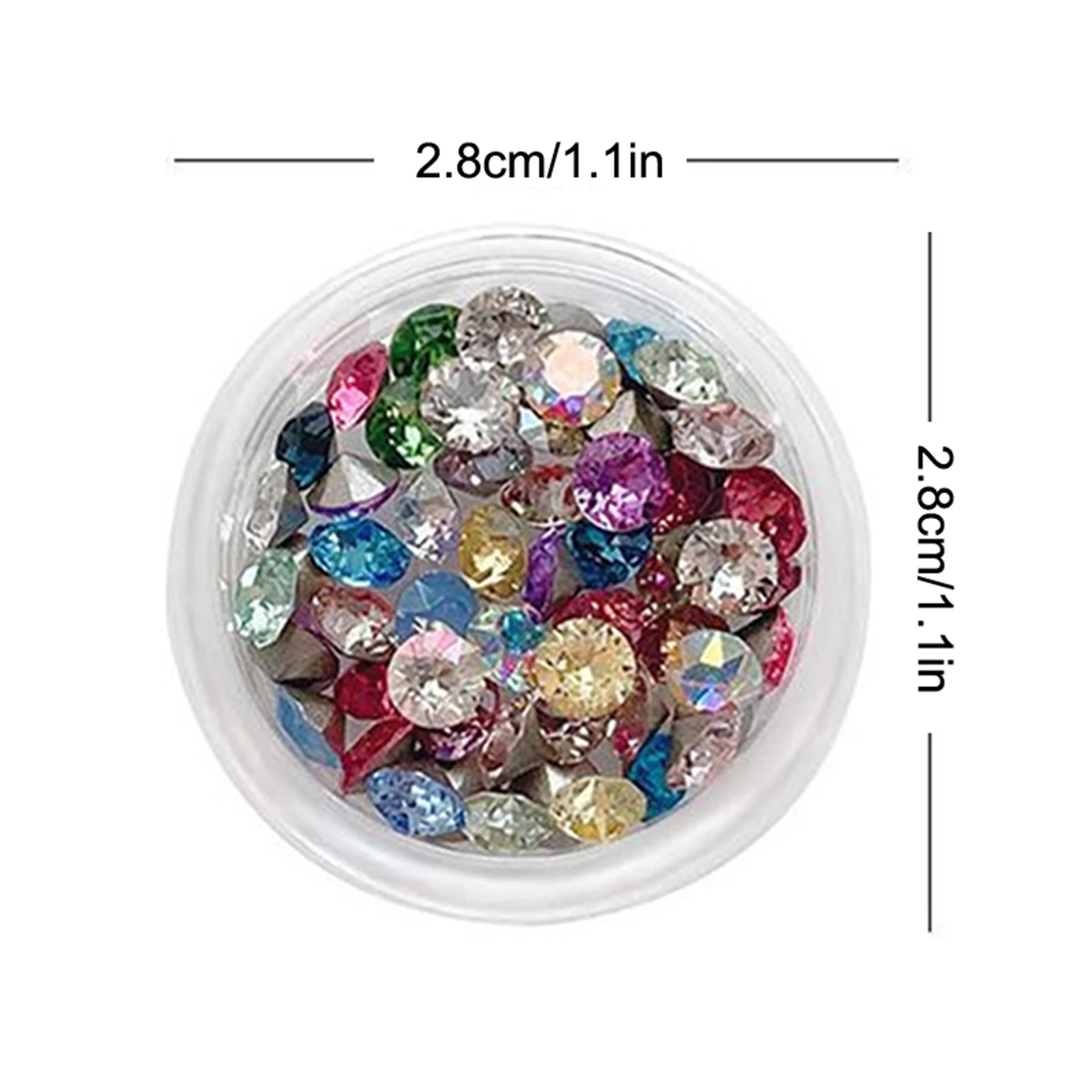 50/100 Uds. Diamantes de imitación de cristal con parte inferior puntiaguda 3D brillantes para decoración de uñas, dijes de uñas coloridos, piedras preciosas para decoración DIY