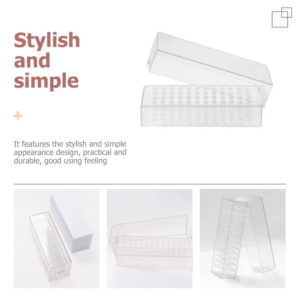 Caja de almacenamiento para cabezal de molienda, soporte para brocas de uñas, estuche portátil para brocas de manicura, contenedor a prueba de polvo, organizador de accesorios de salón