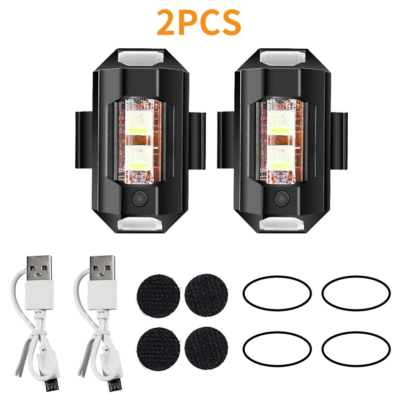 Motorlicht Drone Stroboscooplicht 7-kleuren Mini USB LED Anti-botsing Fietsvliegtuigen Nachtvliegend Knipperend waarschuwingssignaallicht
