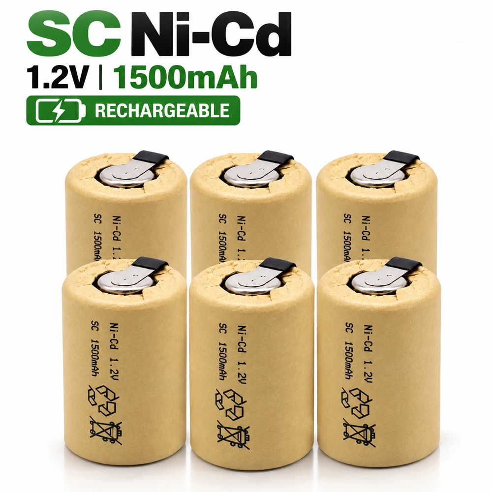 Nickel-Cd SC1500mAh1.2V Rechargeable Battery Suitable for High-power10C Applications in Power Tools and Other ElectronicProducts