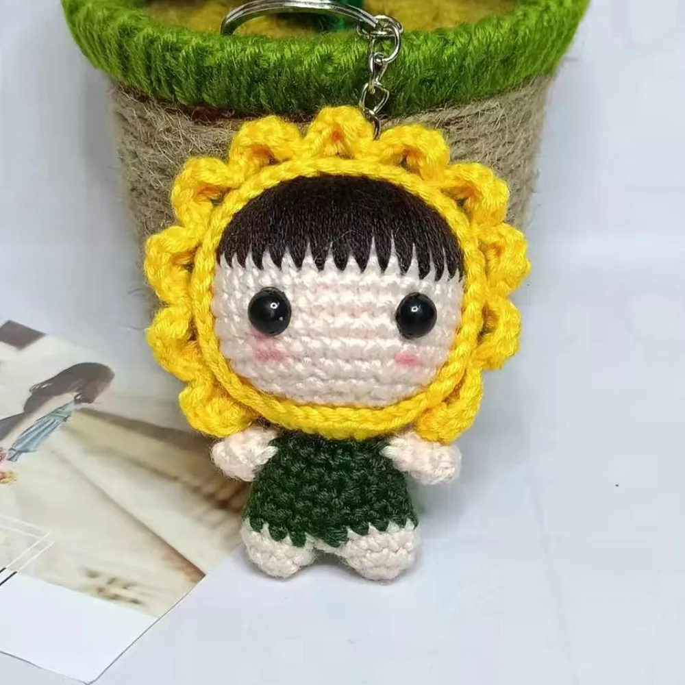 DIY Crochet Animal Series Dolls Handmade Woolen Yarn Knitting Cartoon Keychain or Backpack Cute Pendant