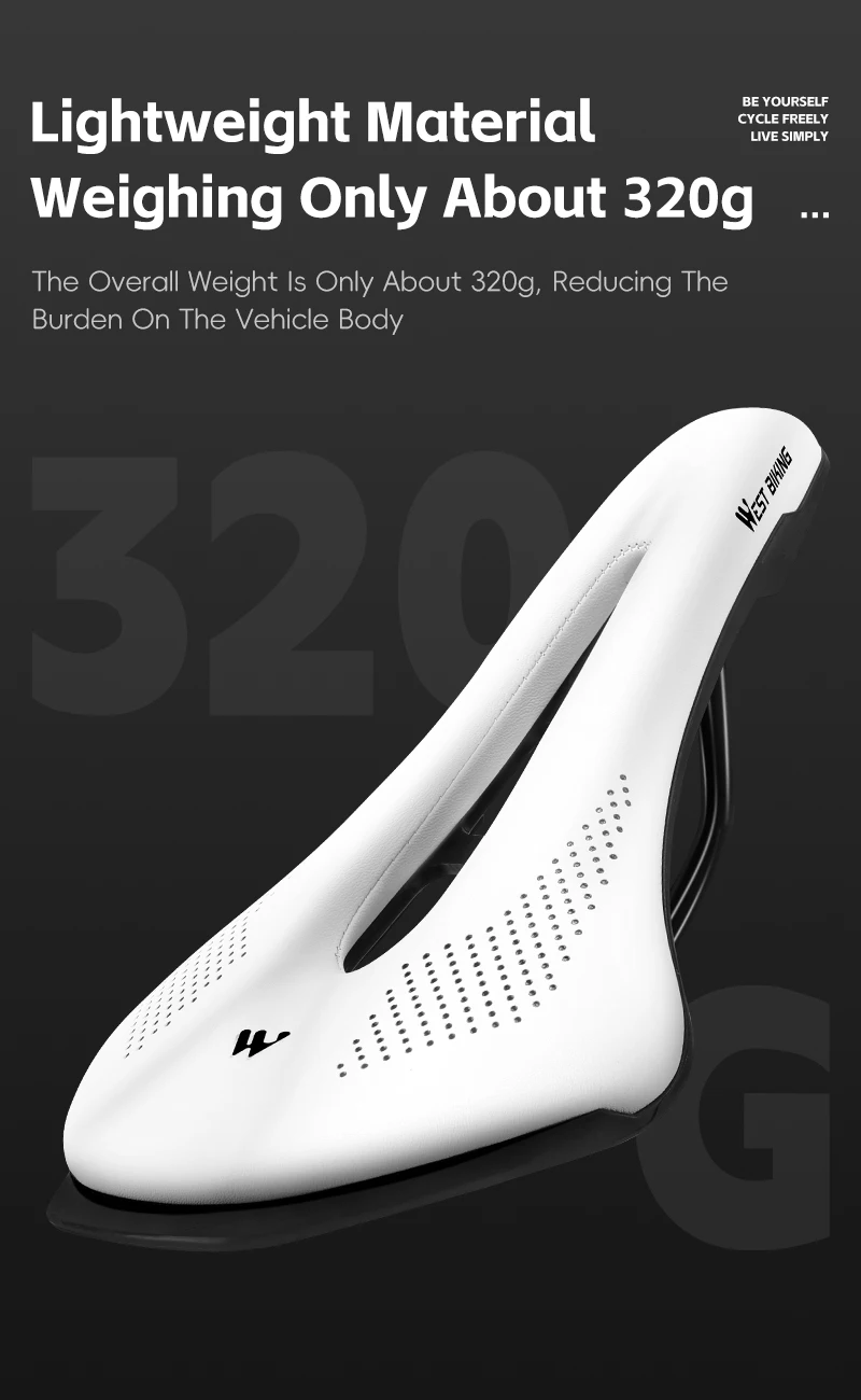 WEST BIKING Ultraleichter Fahrradsattel Atmungsaktiver Wasserdichter PU-Rennsattel mit Hohl-Aerodynamischem Design für MTB-Fahrräder – Detail 10