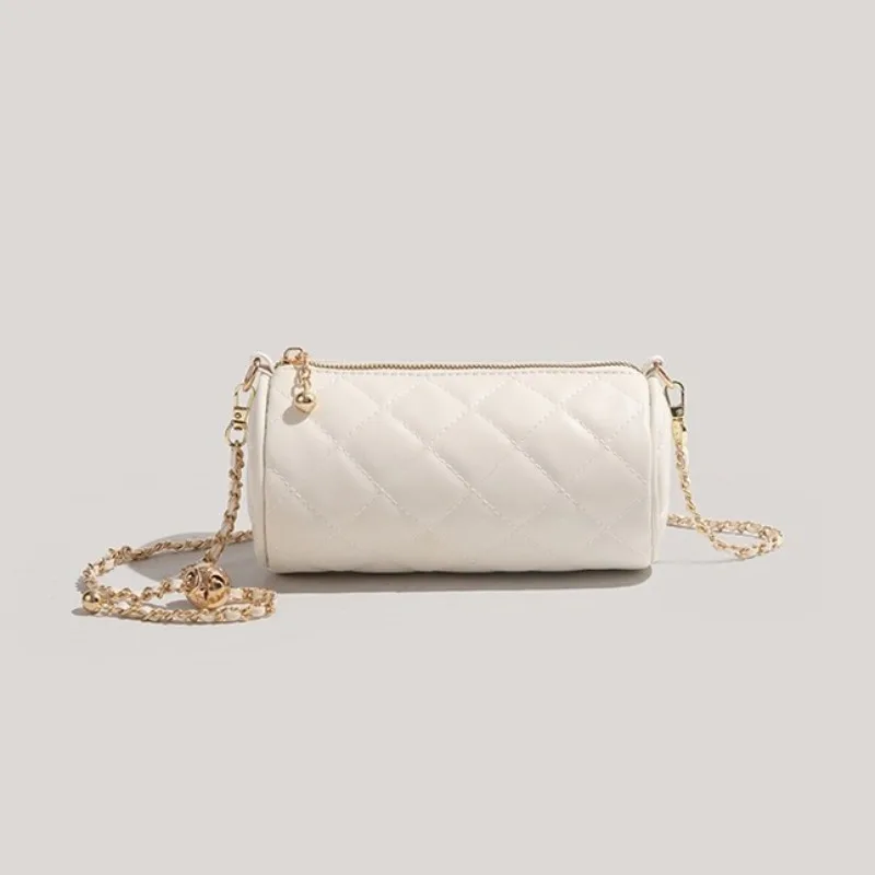 

Elegant Chain Bag Women's Trendy New Fashion High-End Single Shoulder Cylinder Bag Brand Slant Body Tubular Bag