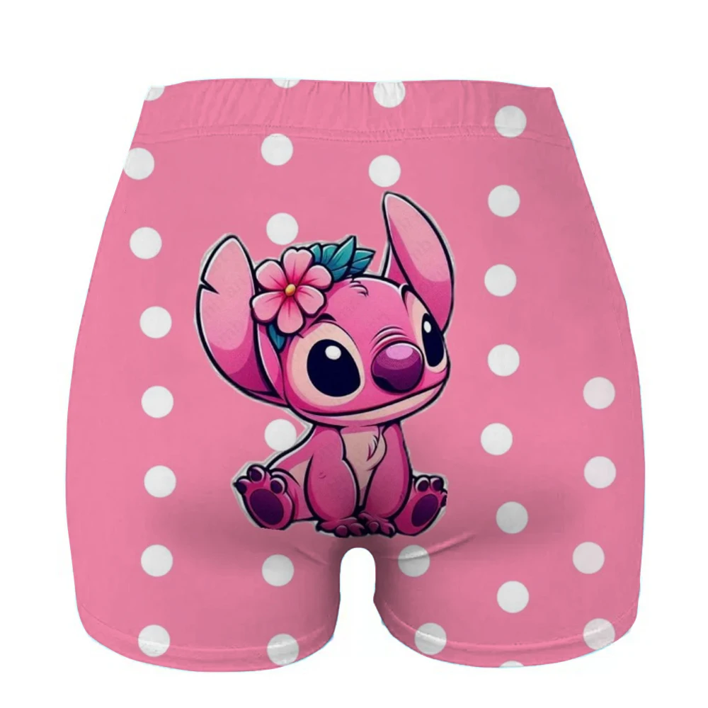 Stitch print Yoga Ultrakorte legging Zachte dames Gym Atletische strakke sport Korte compressie Uitgebreide training