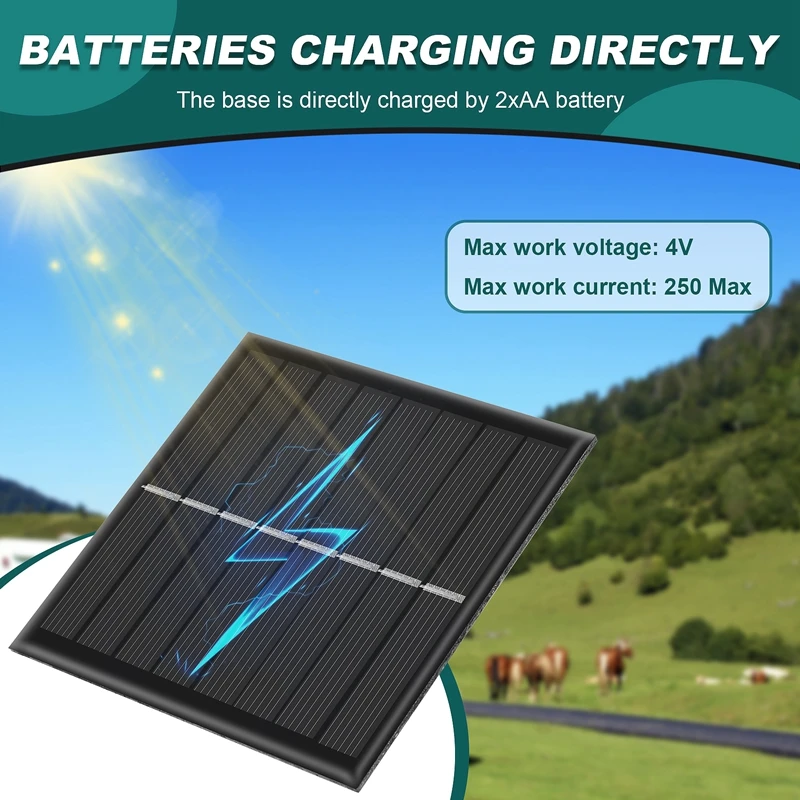 1W 4V Rechargeable AA Battery Solar Cell Charger With Base For 2Xaa Batteries Charging Directly