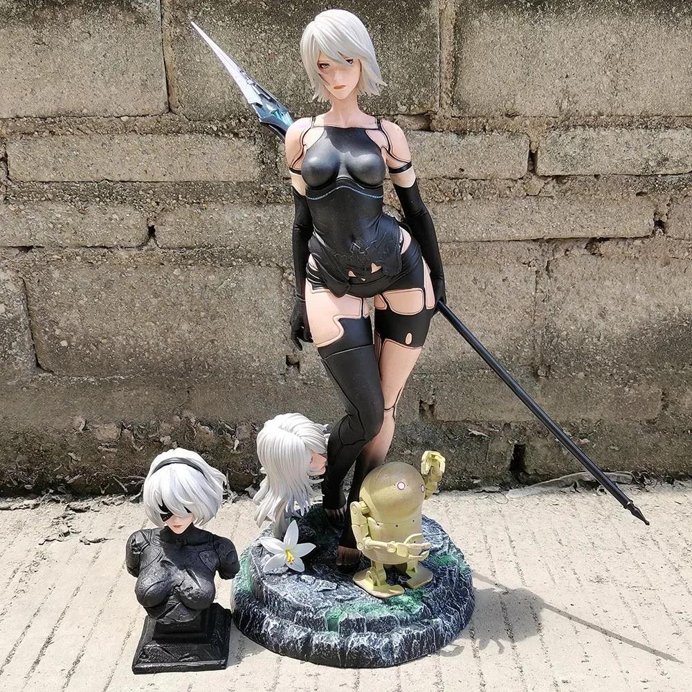 50cm NieR: Automata Yorha No. 2 TypeB 2B YoRHa Type A No.2 A2 Anime GirlPVC Action Figure Toy Statue collection Model Dol