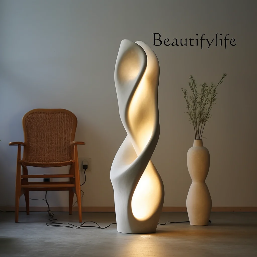 تصميم فني ملفوف على شكل خاص من الأرض إلى السقف لغرفة المعيشة وغرفة النوم وتصميم مميز لتزيين الجو الإبداعي