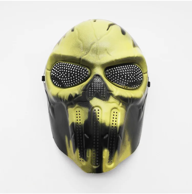 Weiße Geometrische Linienmaske Rittermaske Zombie-Feldmaske Totenkopf-Krieger-Gesichtsmaske Amerikanische Häuptlings-Totenkopfmaske mit Großem Mund CS-Ausrüstung – Detail 8
