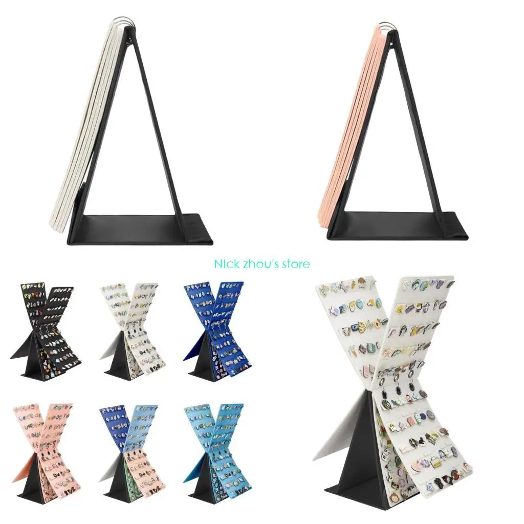 

E15E Jewelry Badge Holder Rack Sturdy Felt Rotating Tabletop Pin Organizers