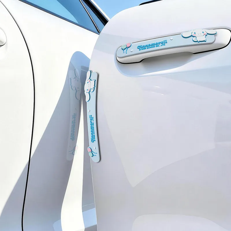Cinnamoroll Car Door Anti-collision Strip, Shock Buffer Pad, Rearview Mirror Door Bowl Protector Sticker Cute Car Decor