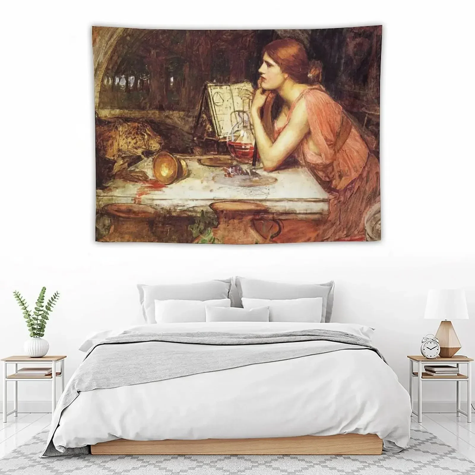 

John William Waterhouse - Sketch of Circe,1911-1914 Tapestry Luxury Living Room Decoration Decorative Wall Mural Tapestry