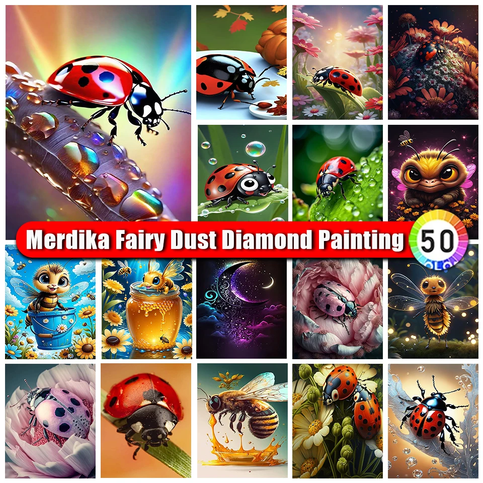 Fairy Dust Diamond Painting Honeybee Full Drill Mosaic Arts Diy Rhinestone Diamond Embroidery Animals Girl Picture Wall Decor