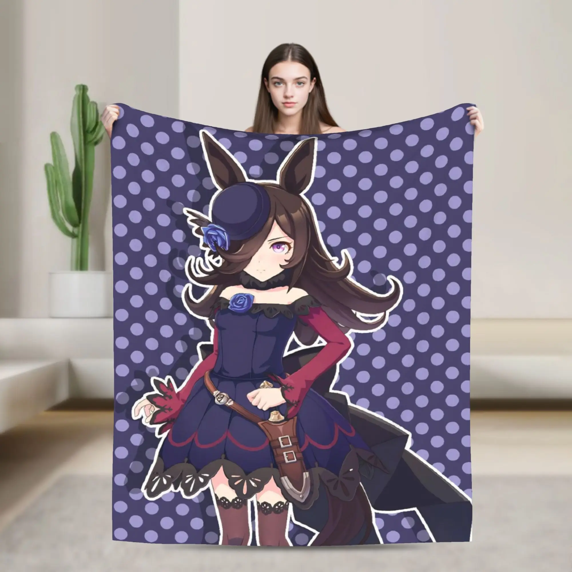 Rice Shower Umamusume Pretty Derby Blanket Coral Fleece Plush Spring Autumn Soft Throw Blanket for Sofa Office Plush Thin Quilt
