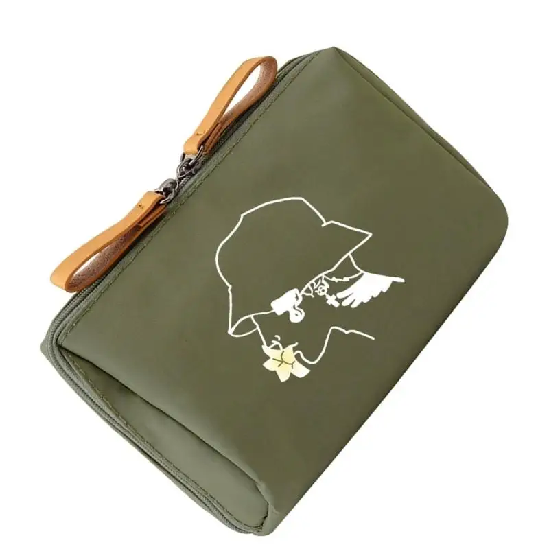 D46D Tas perlengkapan mandi dicetak tas makeup travel tas kosmetik tas penyimpanan estetika tas yang indah untuk wanita