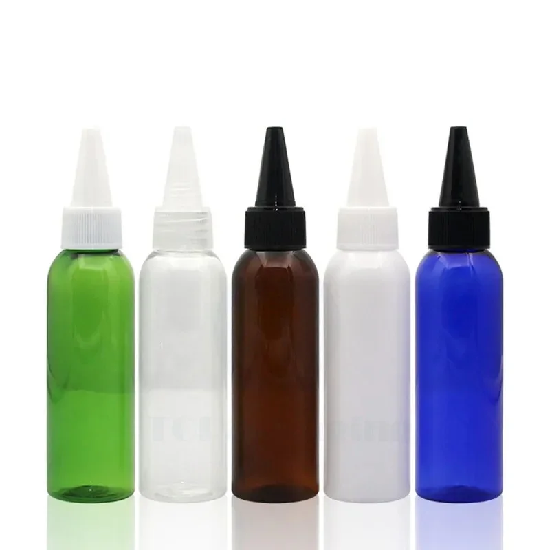 

50 * 60ML Point Mouth Cap Bottle Plastic Cosmetic Container Refillable Hair Perm Liquid Essence Oil Dropper Squeeze Makeup Pack