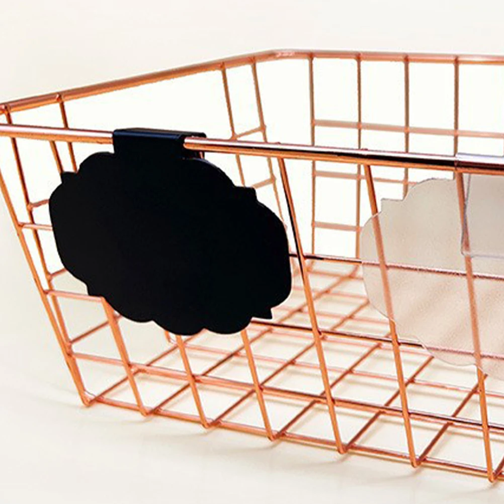 5pcs Labels Price Display Board Creative Shape Basket Clip Chalkboard Reusable Mini Black Bin Hamper Desktop