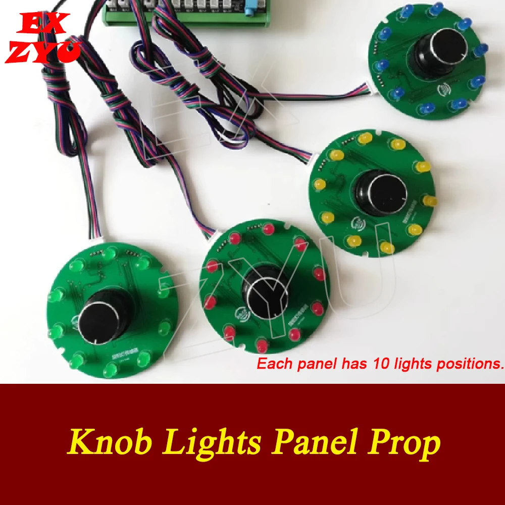 Knob Lights Panel Prop Escape Room Turn Each Knob to Correct Position to Unlok Different Colors Light Panel EX ZYU