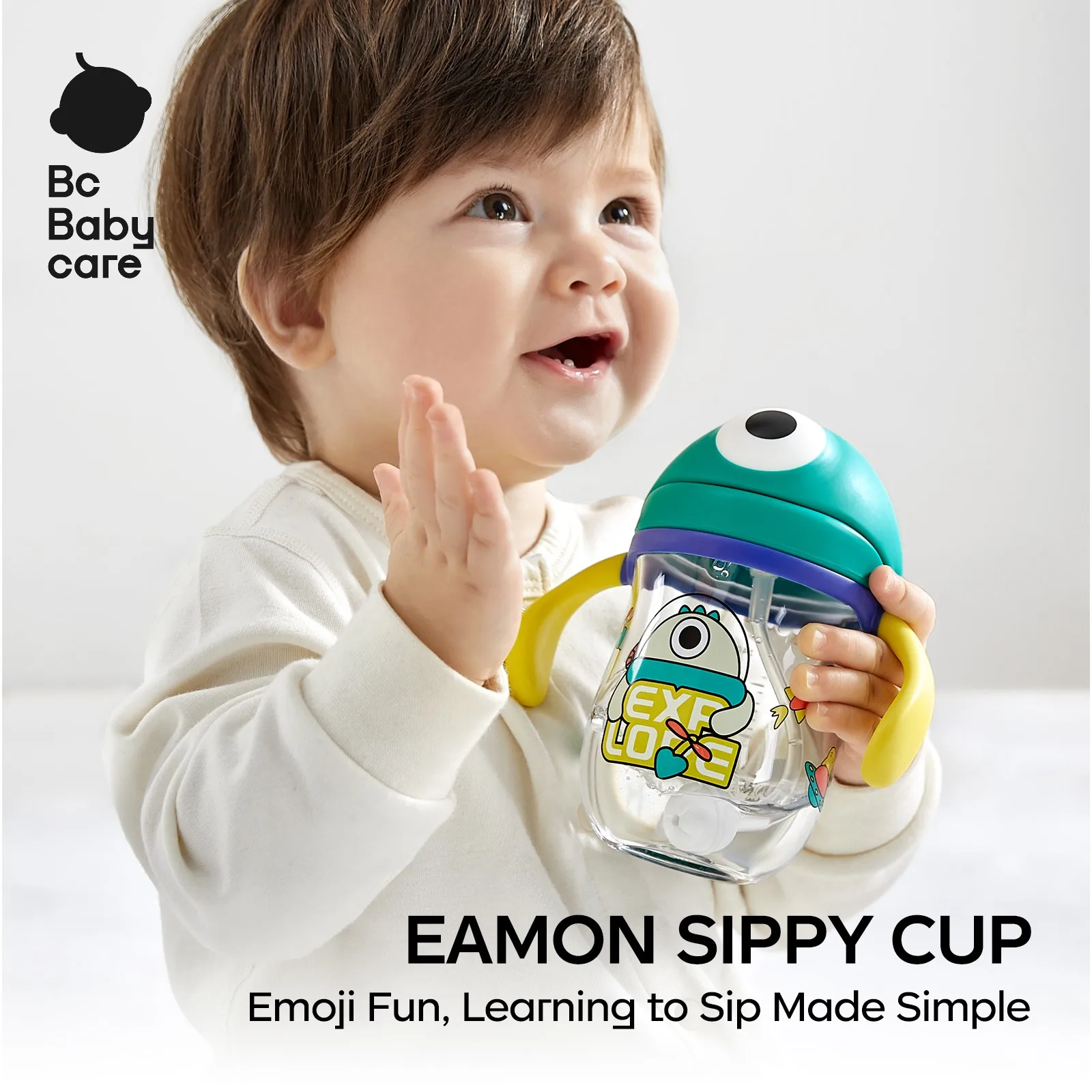 Bc Babycare Eamon Sippy Cup 8oz/240ml,for 3m+ to 3Y Kids Tritan Easy Sipping, Anti-Choking Sippy Cup with Gravity Ball Water Cup