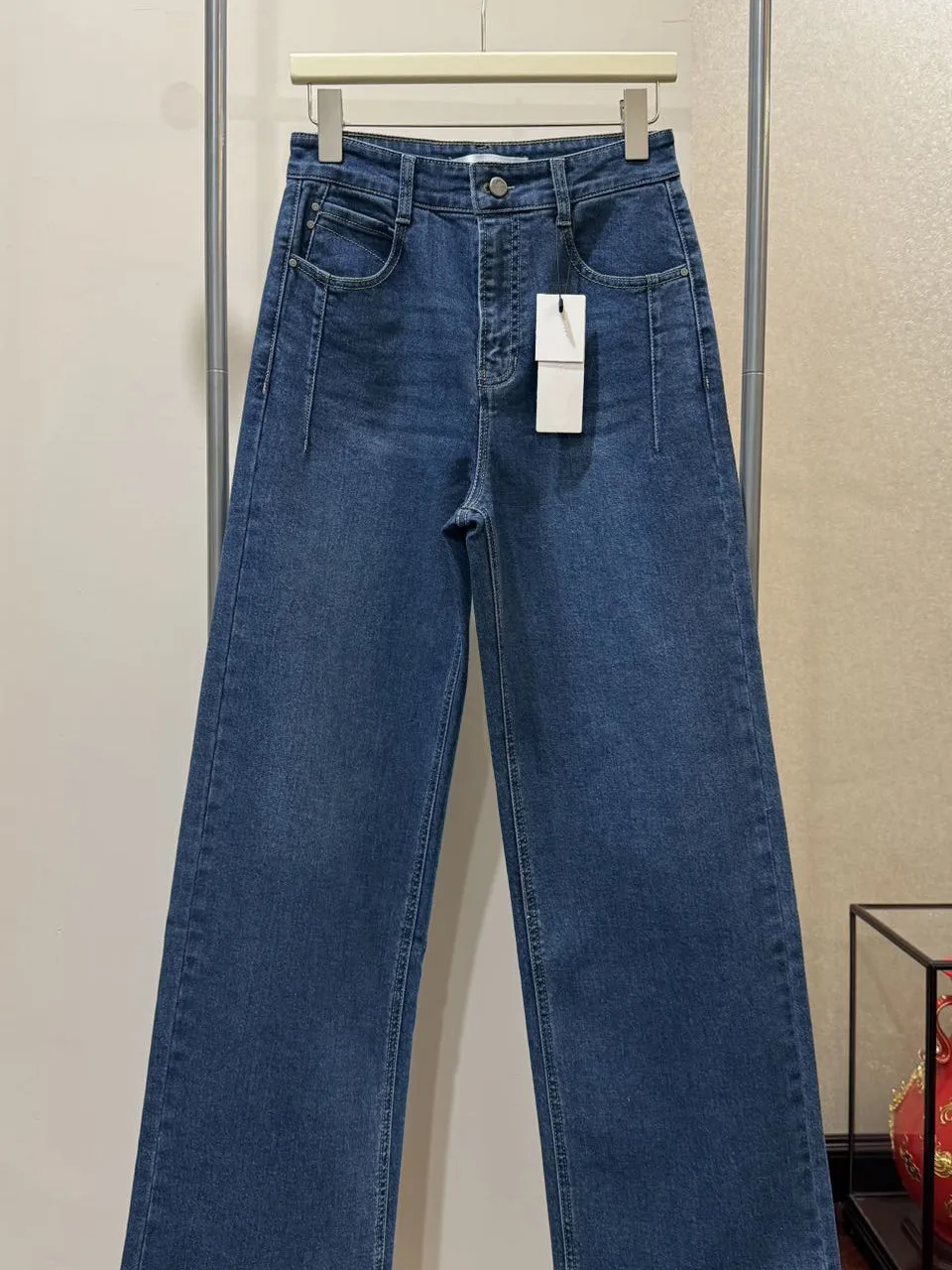 

High Waist Straight Leg Jeans Women's Spring 2026 New Korean Style Slimming Long Trousers Comfortable Breathable Cotton Denim