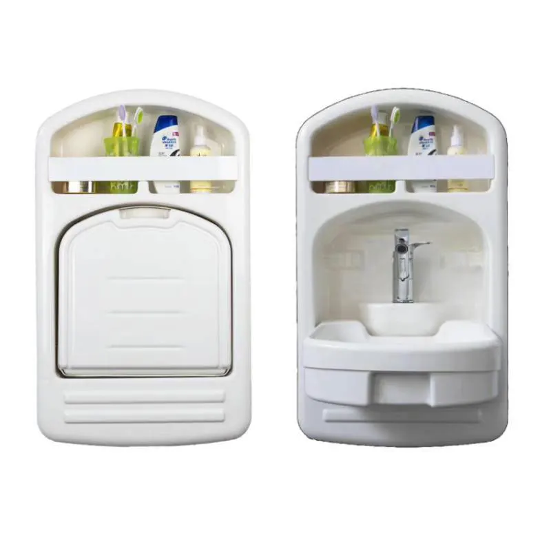 

RV Motor Home Caravan Apartment Acrylic Abs Built-In Foldable Bathroom Washroom Toilet Sink Campervan Accessories