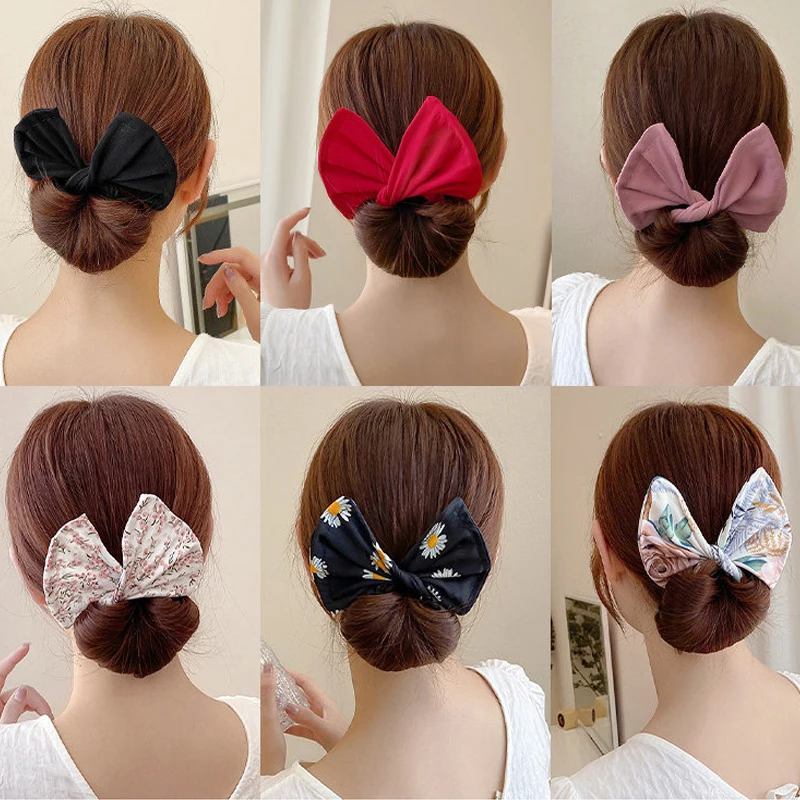 Korean Style Multicolor Printed Headband Hairpin For Women Fabric Hair Band Bun Maker Ponytail Holder Hairpin Hair Accessories