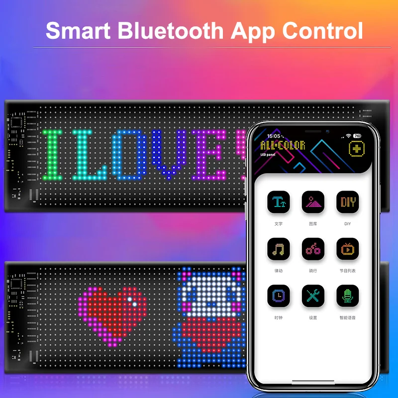

LED Pixel Matrix Pixel Panel, USB 5V Bluetooth, Application Control, Can Customize Text, Doodle, scroll, Animation