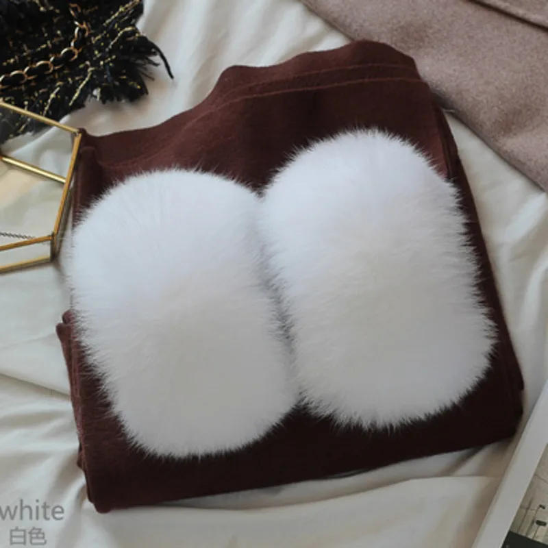 

Real Fox Fur Cuffs Women Winter Natural Fur Sleeves For Women Coat Warm Furry Fur Wrist Luxury Sleeves Women Arm Warmers Ladies